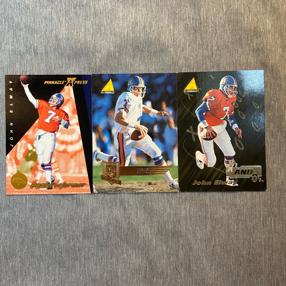 John Elway Denver Broncos 1995/1997 Pinnacle Football Card Bundle